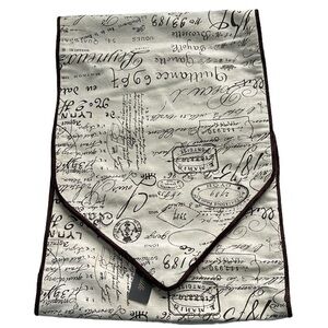 Farrisilk Decorative French Script Lined Table Runner